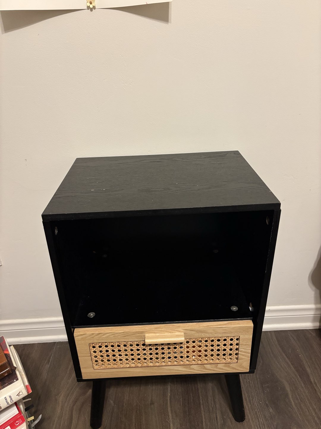 Black rattan nightstand photo 2