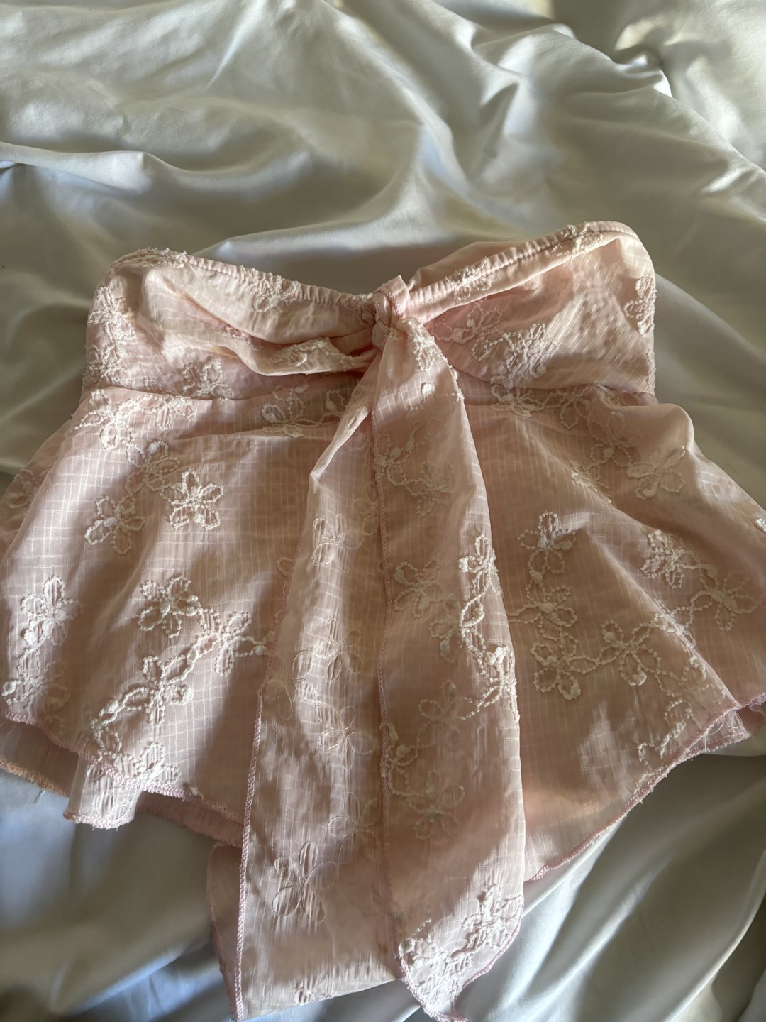 SHEIN pink strapless top