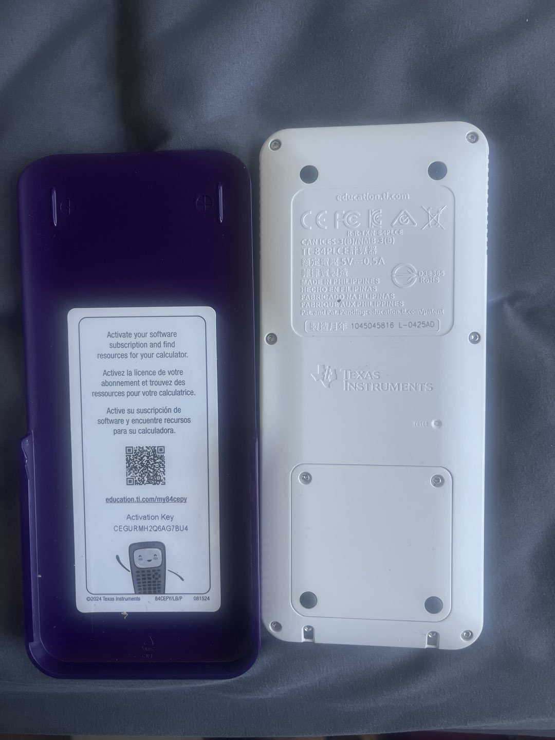 TI-84 purple calculator photo 2