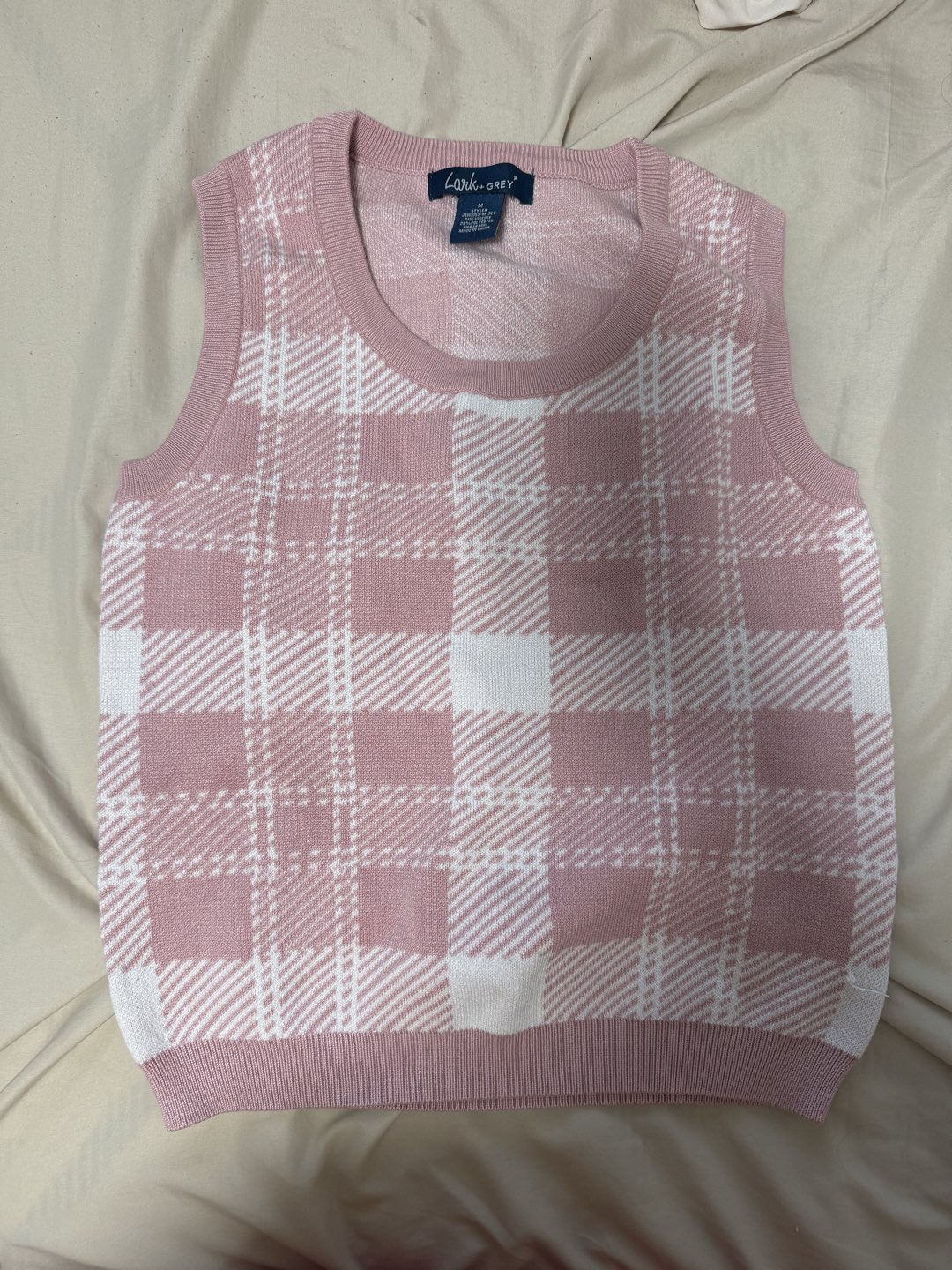 pink plaid vest