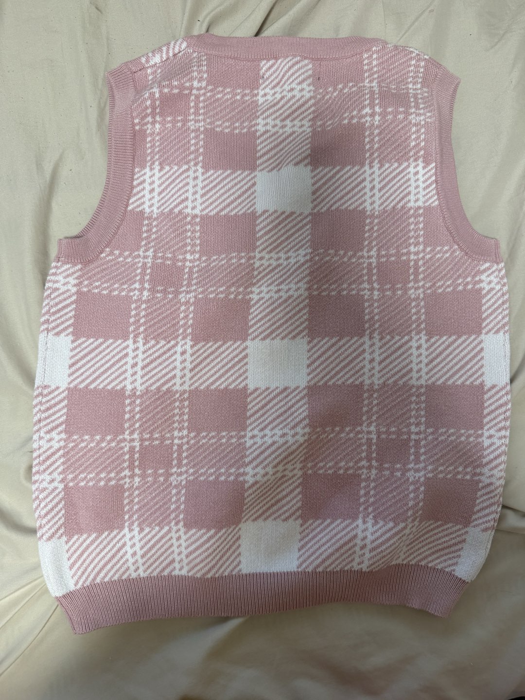 pink plaid vest photo 2