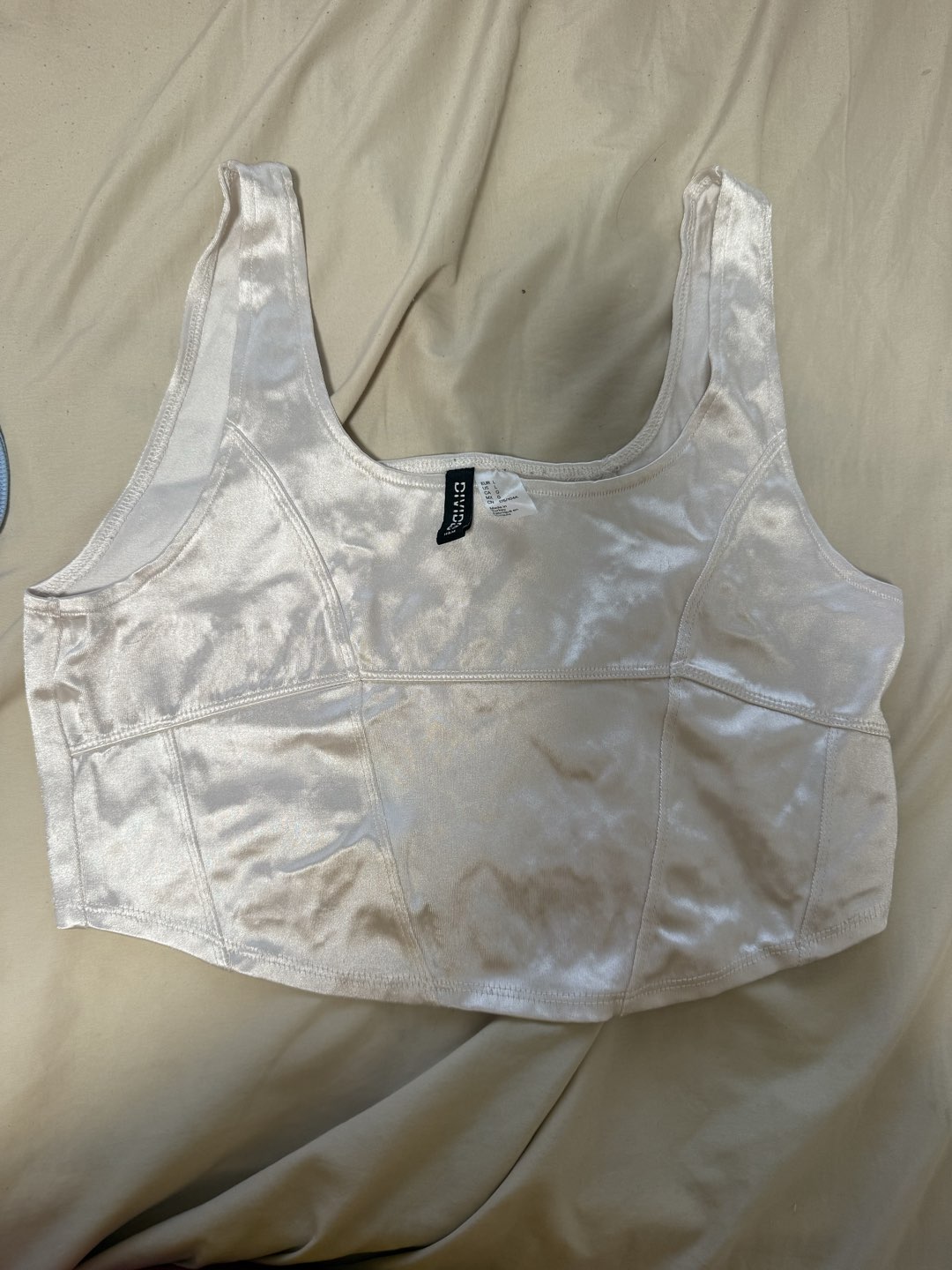 h&m corset style satin tank top