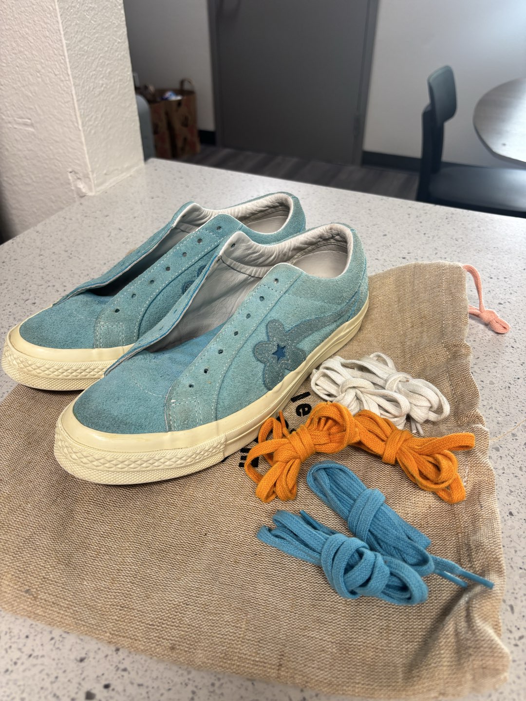 Converse x Gold Le Fleur Blue One Star Sneakers