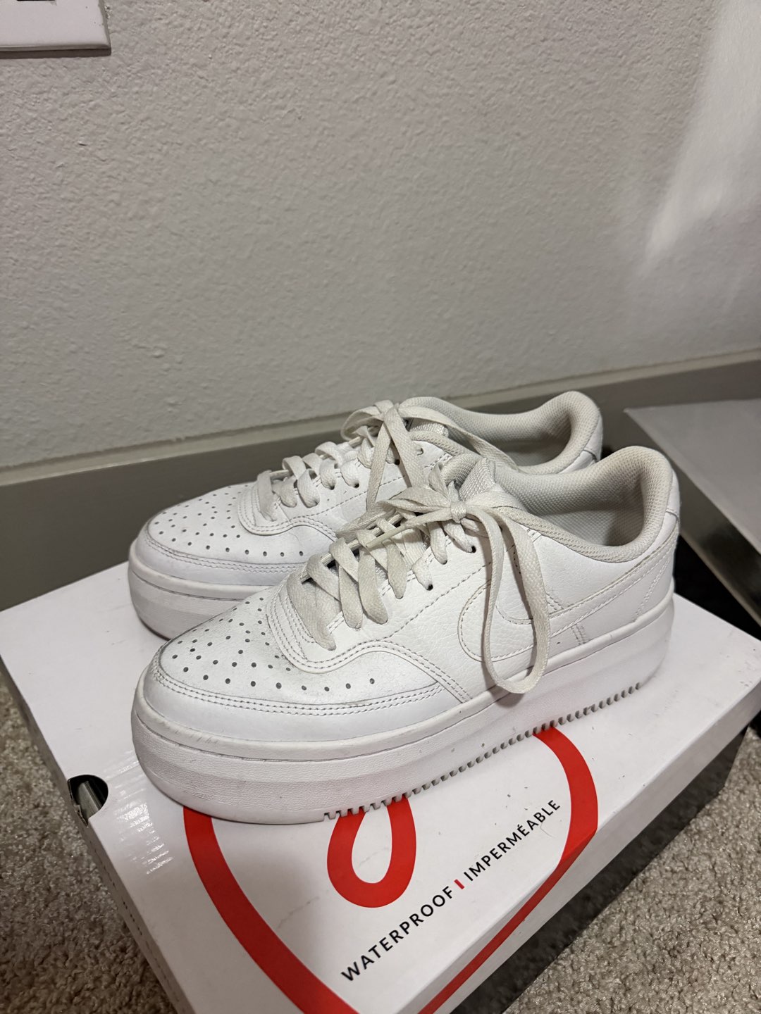 White Nike Platform Sneakers
