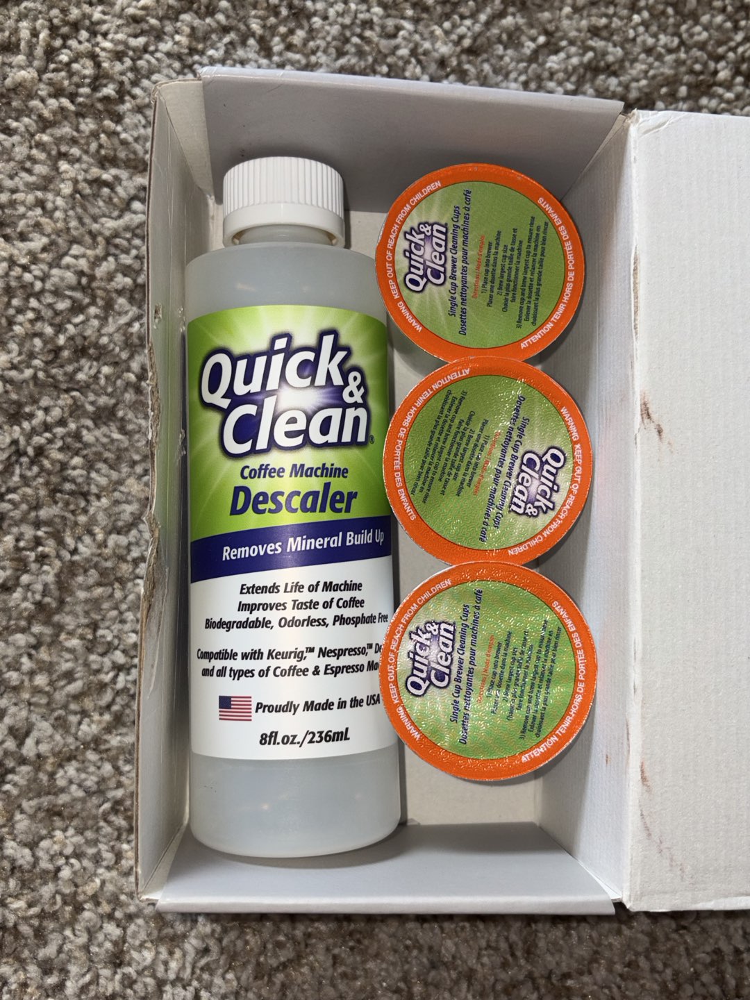 Keurig + coffee pods, and descaler photo 2