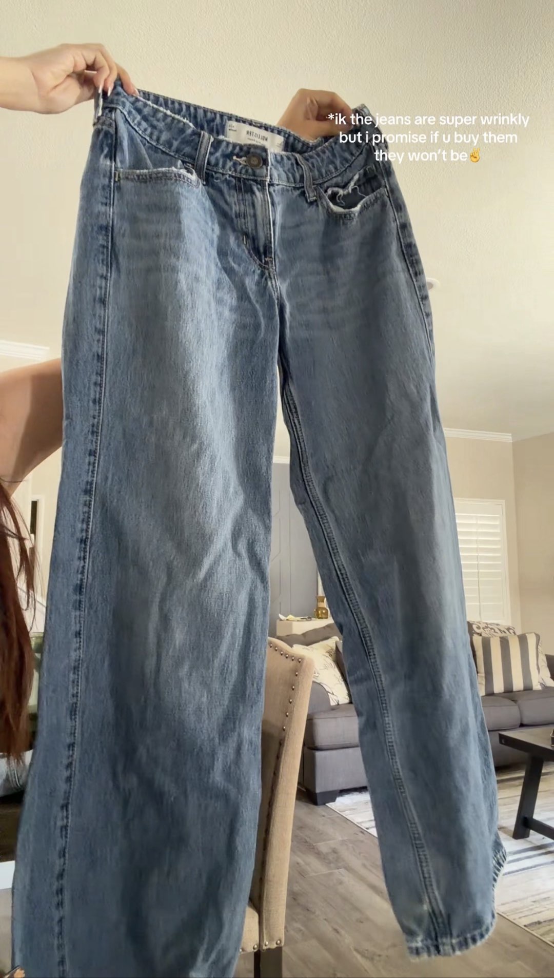 low rise blue baggy jeans