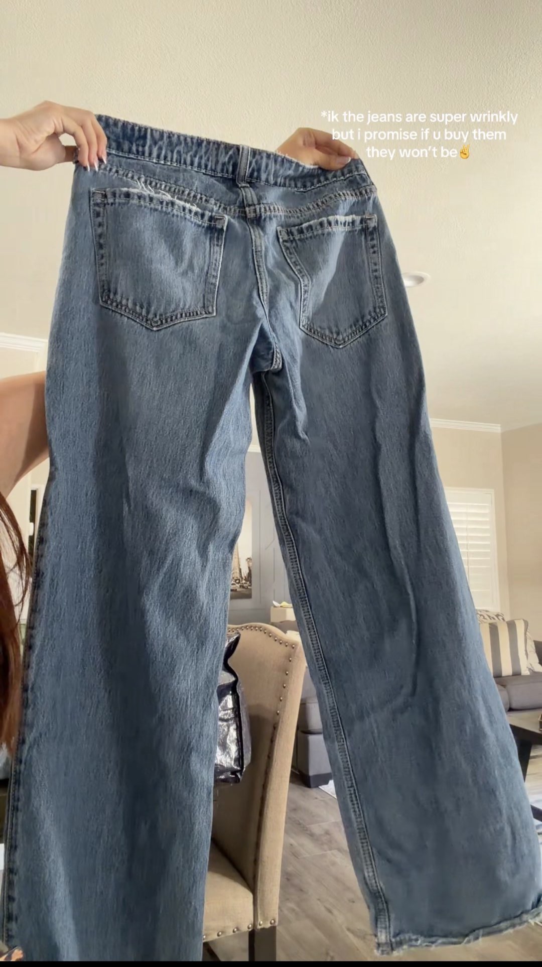 low rise blue baggy jeans photo 2