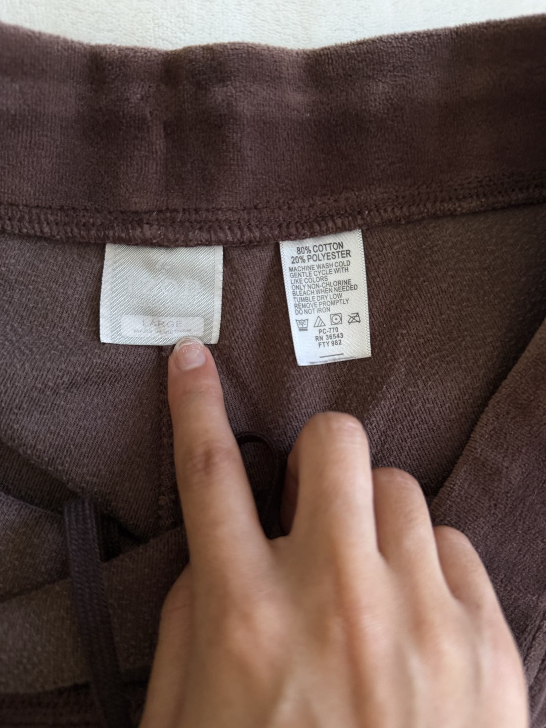 Brown velvet sweats photo 3