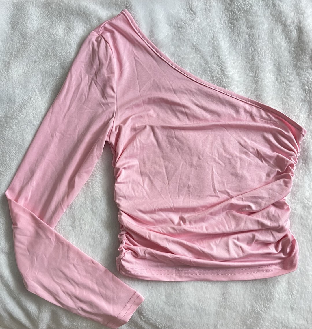 Pink one sleeve top