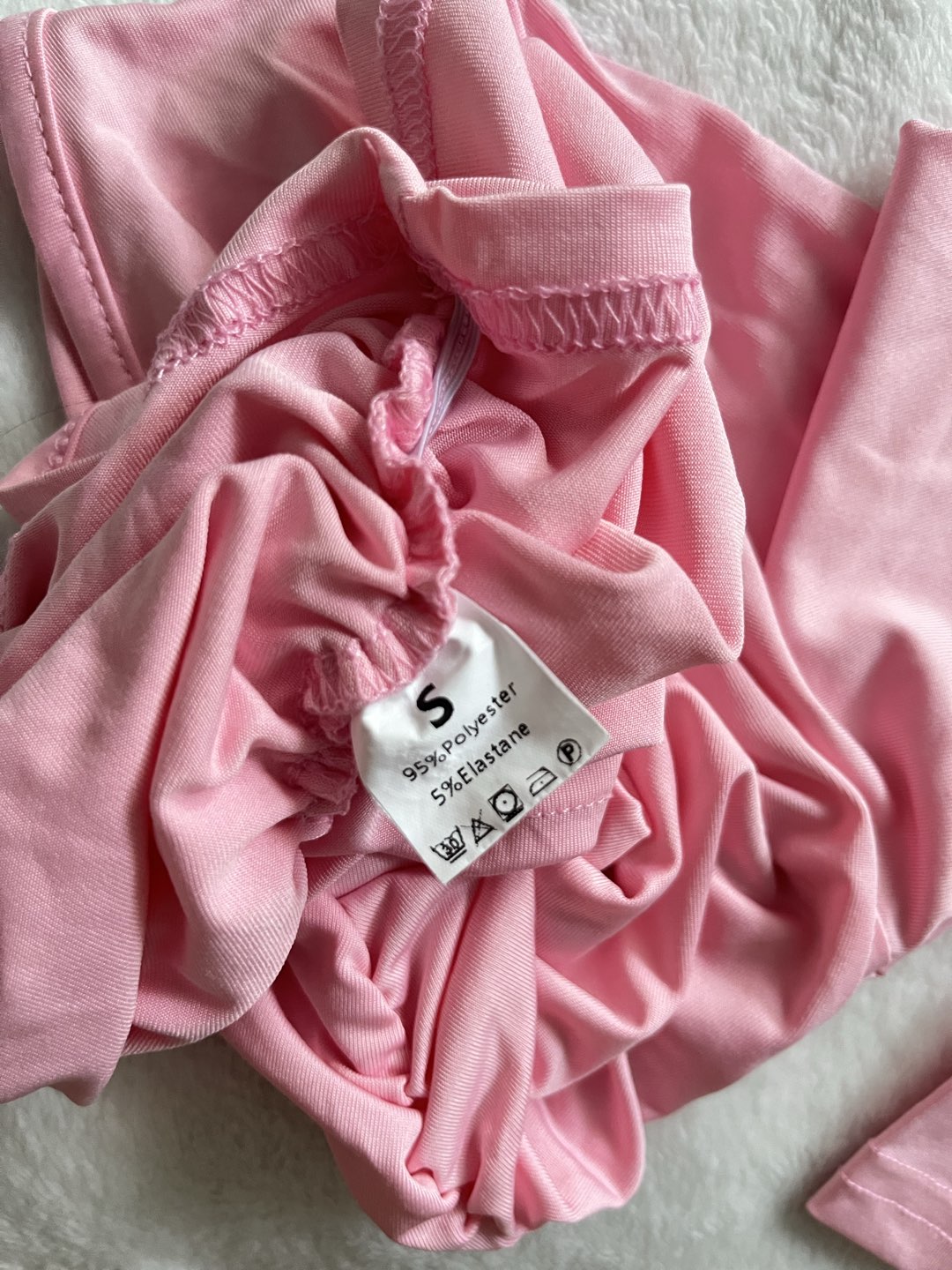 Pink one sleeve top photo 3