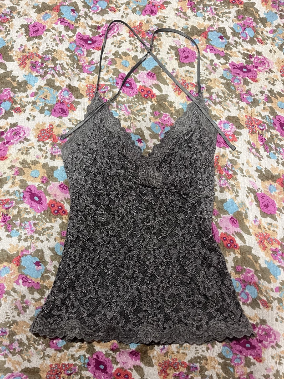 Y2K lace tank top
