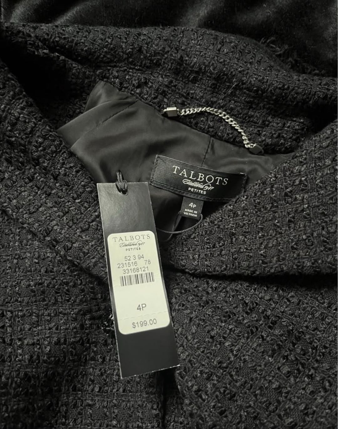 Talbots Black Tweed Blazer and Skirt Suit Set photo 2
