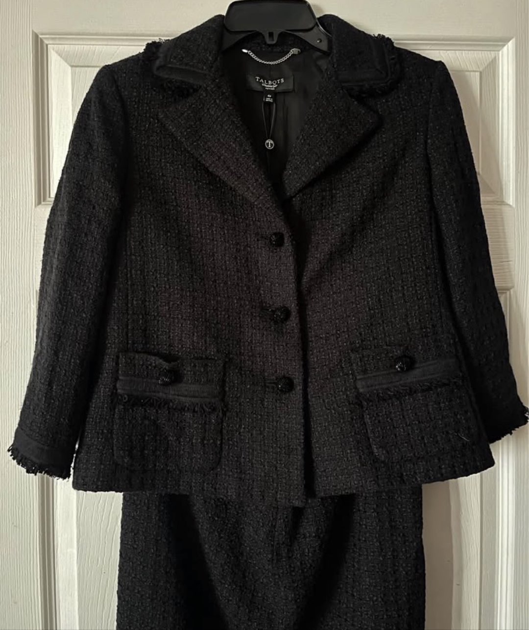 Talbots Black Tweed Blazer and Skirt Suit Set photo 5