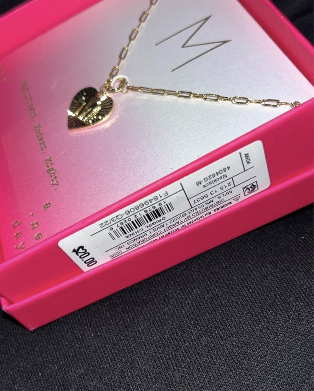 Heart M Initial Necklace photo 2