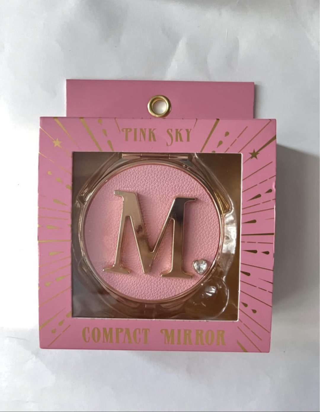 Pink and Gold Compact Mirror