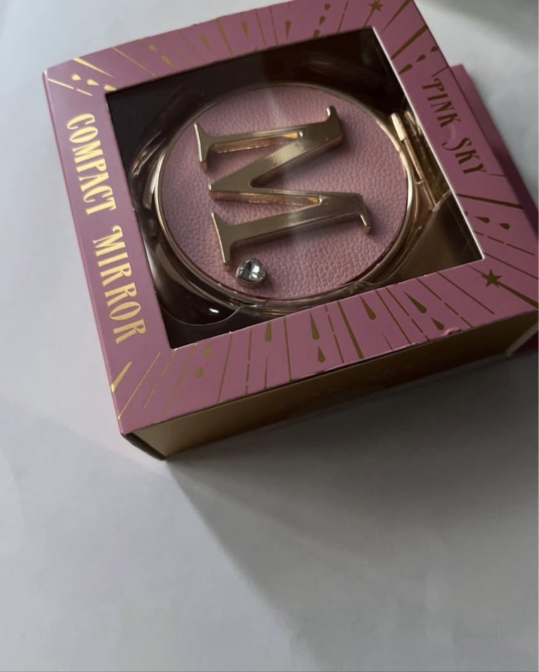 Pink and Gold Compact Mirror photo 2