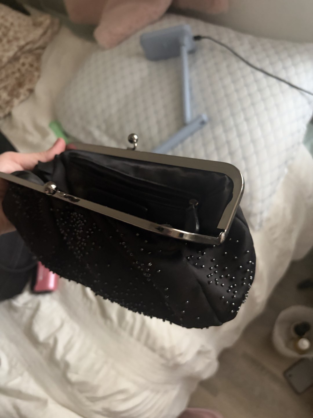 Express black sequin women’s clutch photo 4
