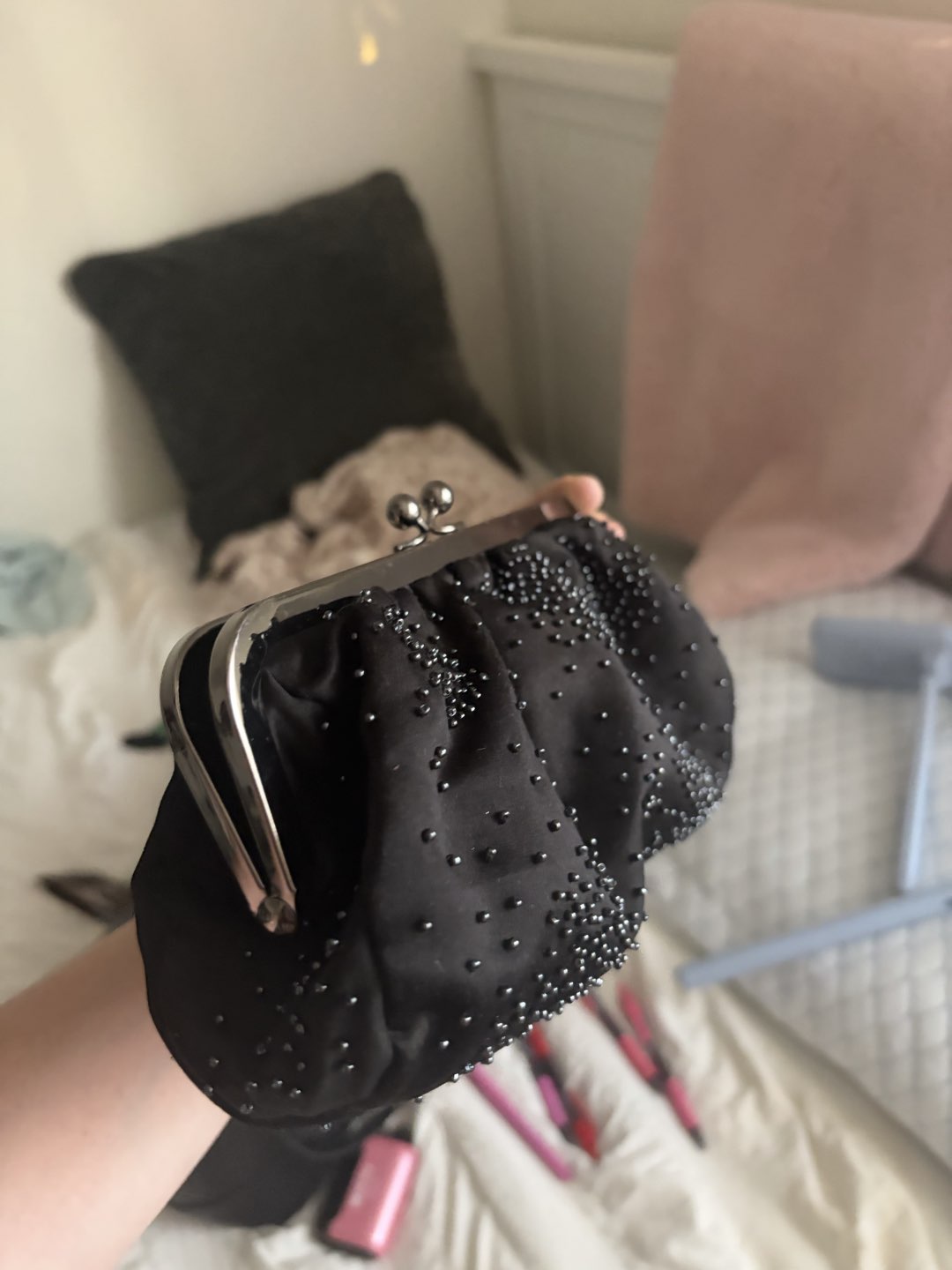 Express black sequin women’s clutch photo 8